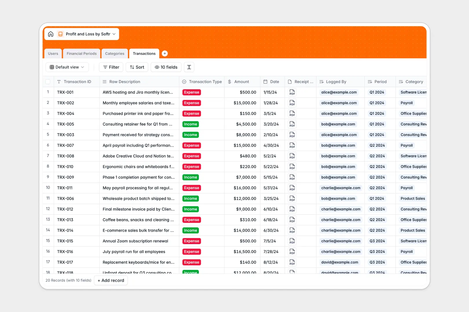 Profit And Loss Database Template Thumbnail