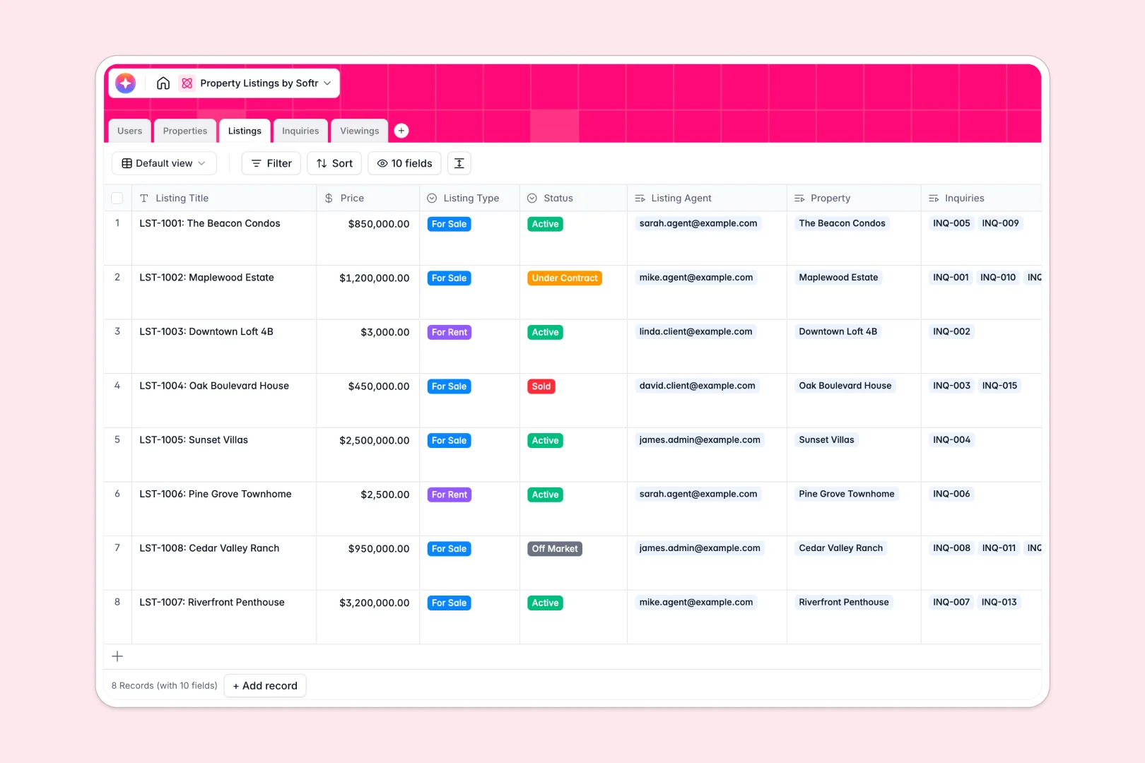 Property Listings Database Template Thumbnail