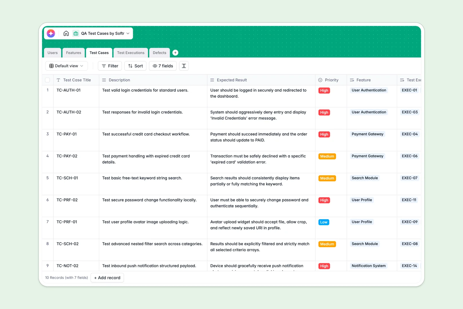 Qa Test Cases Database Template Thumbnail