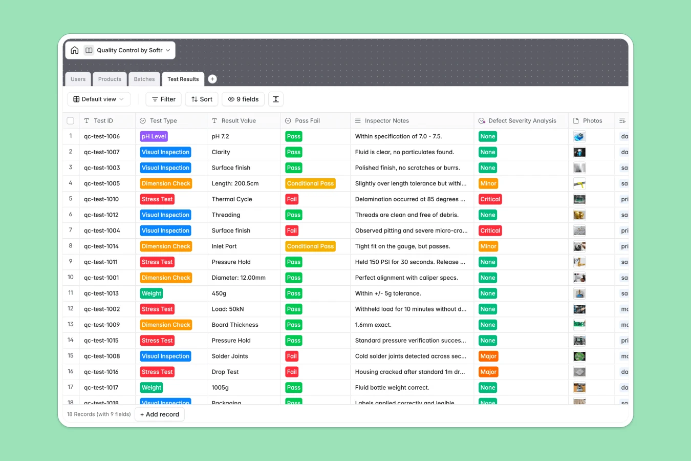 Quality Control Spreadsheet Template Thumbnail