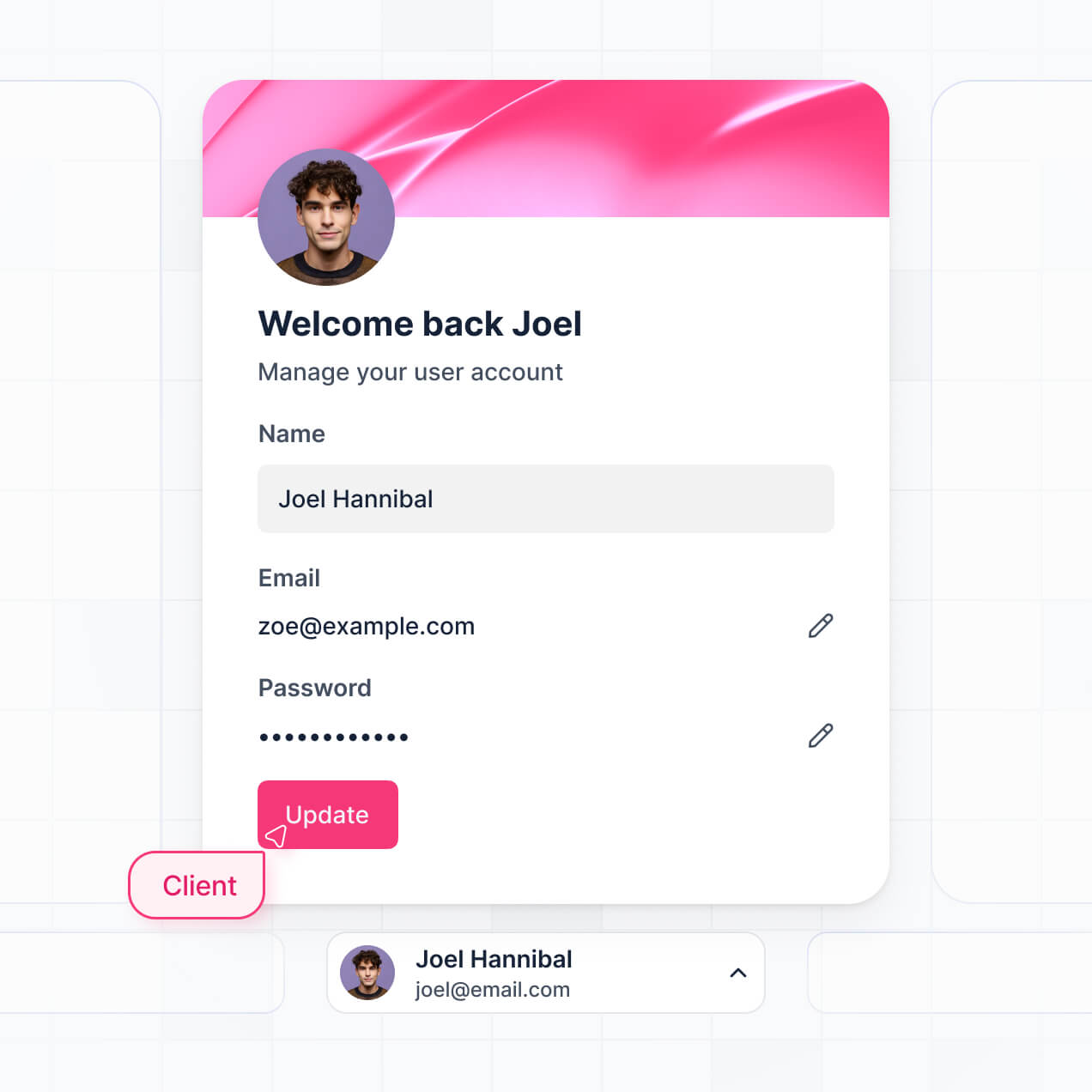 UI screenshot of role-based folder access