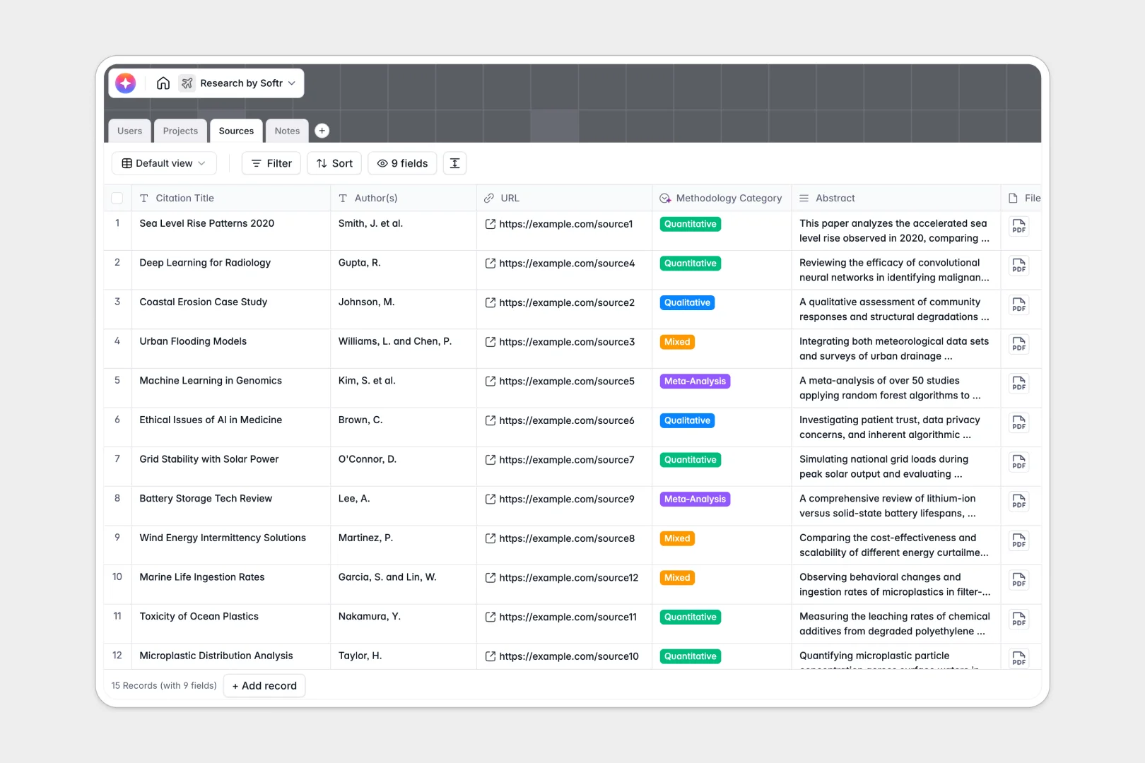 Research Database Template Thumbnail