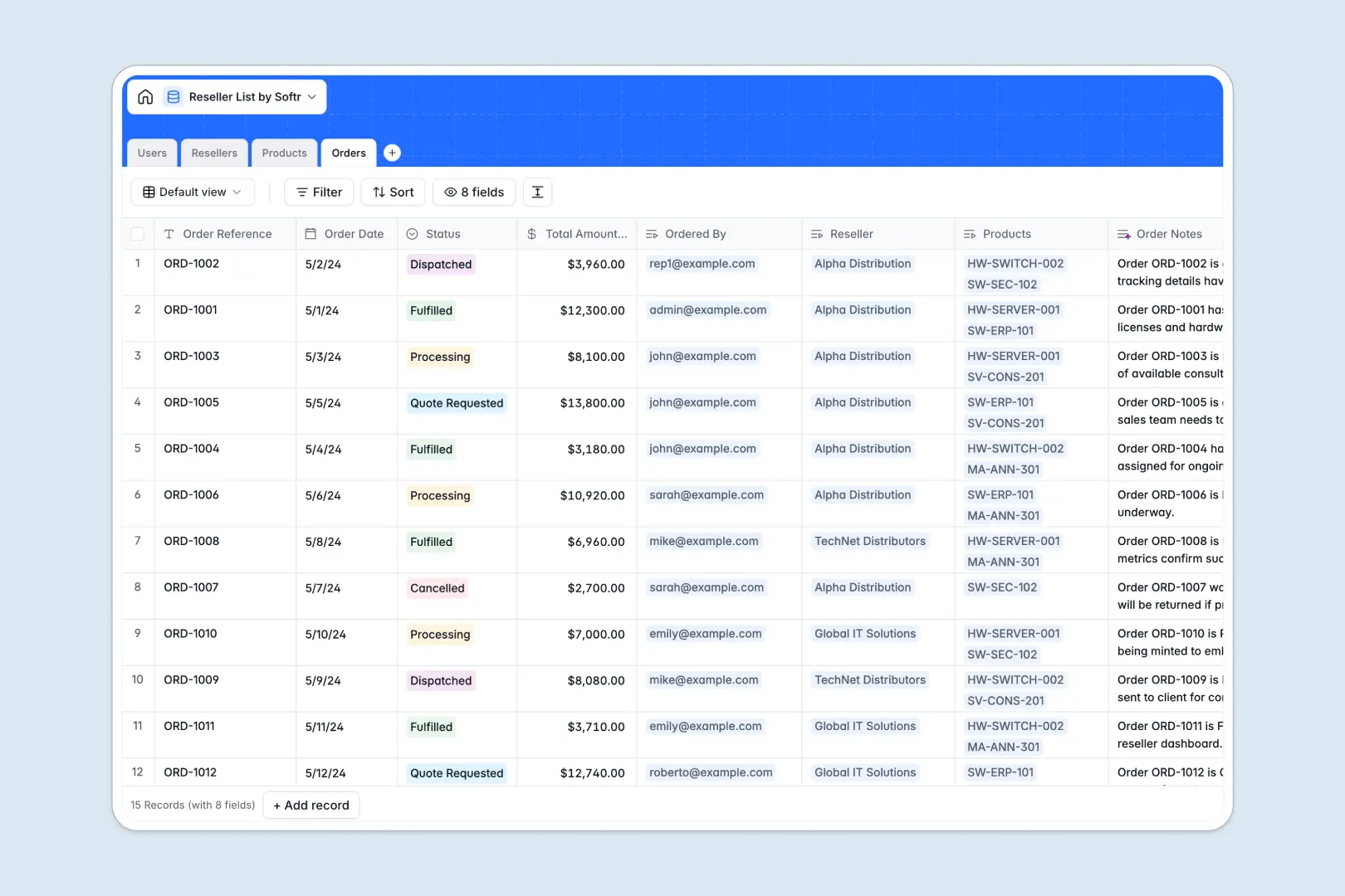 Reseller List Database Template Thumbnail