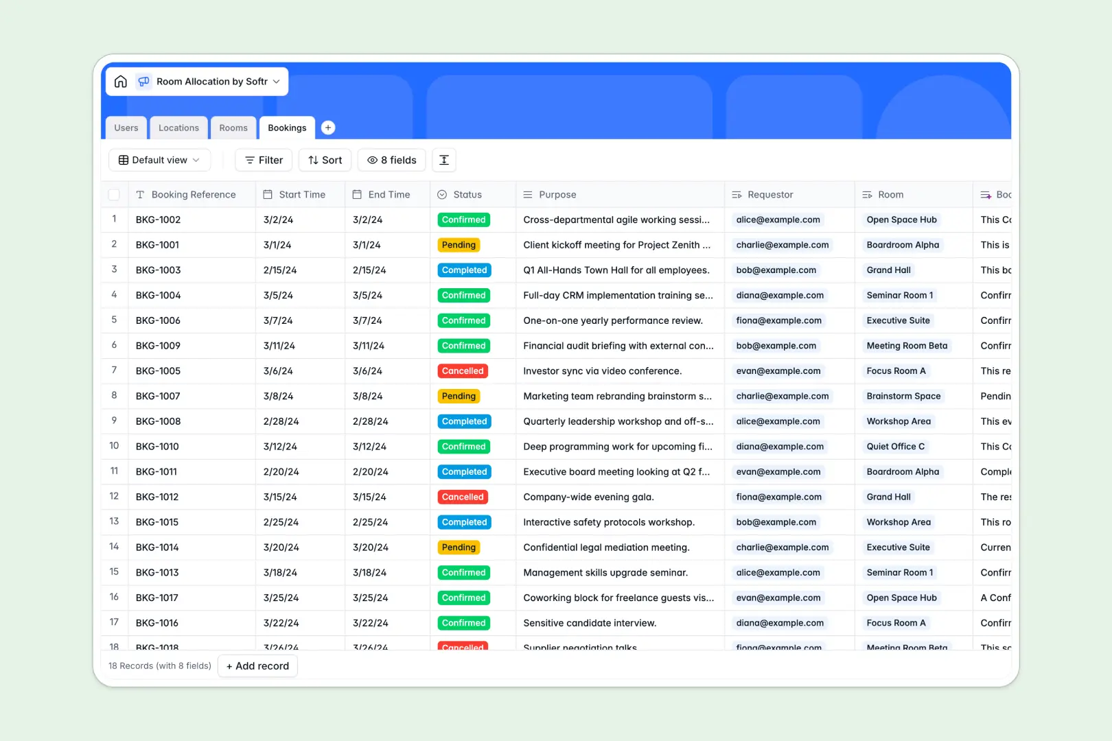 Room Allocation Database Template Thumbnail