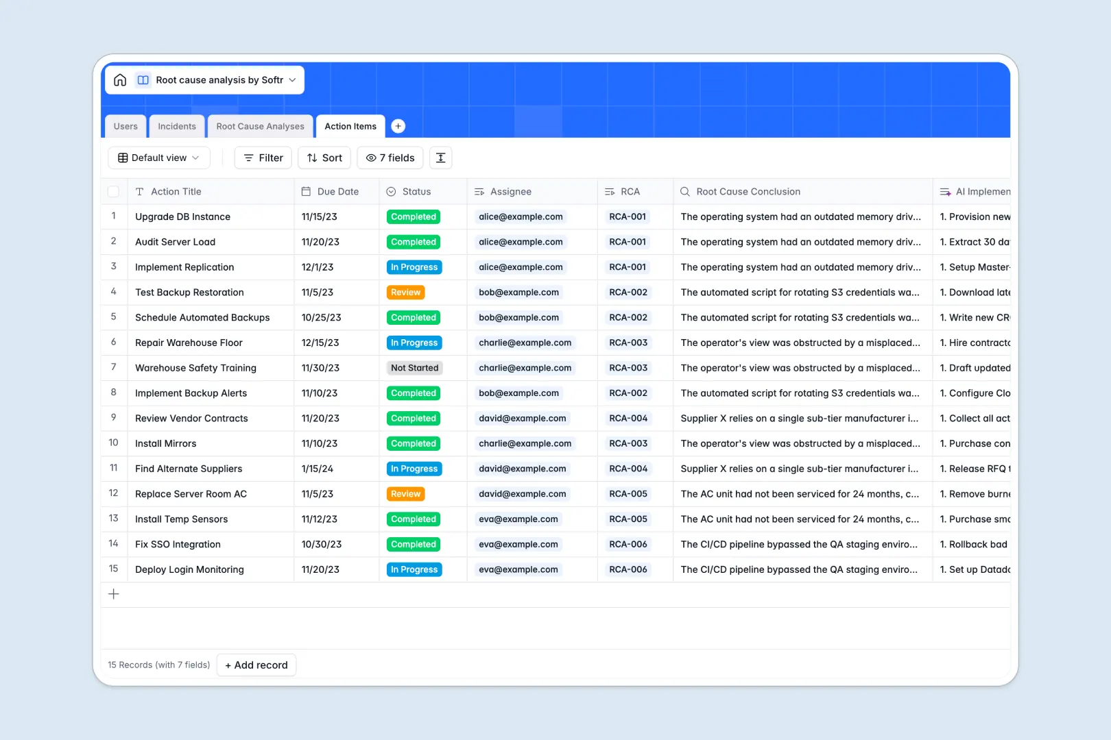 Root Cause Analysis Database Template Thumbnail