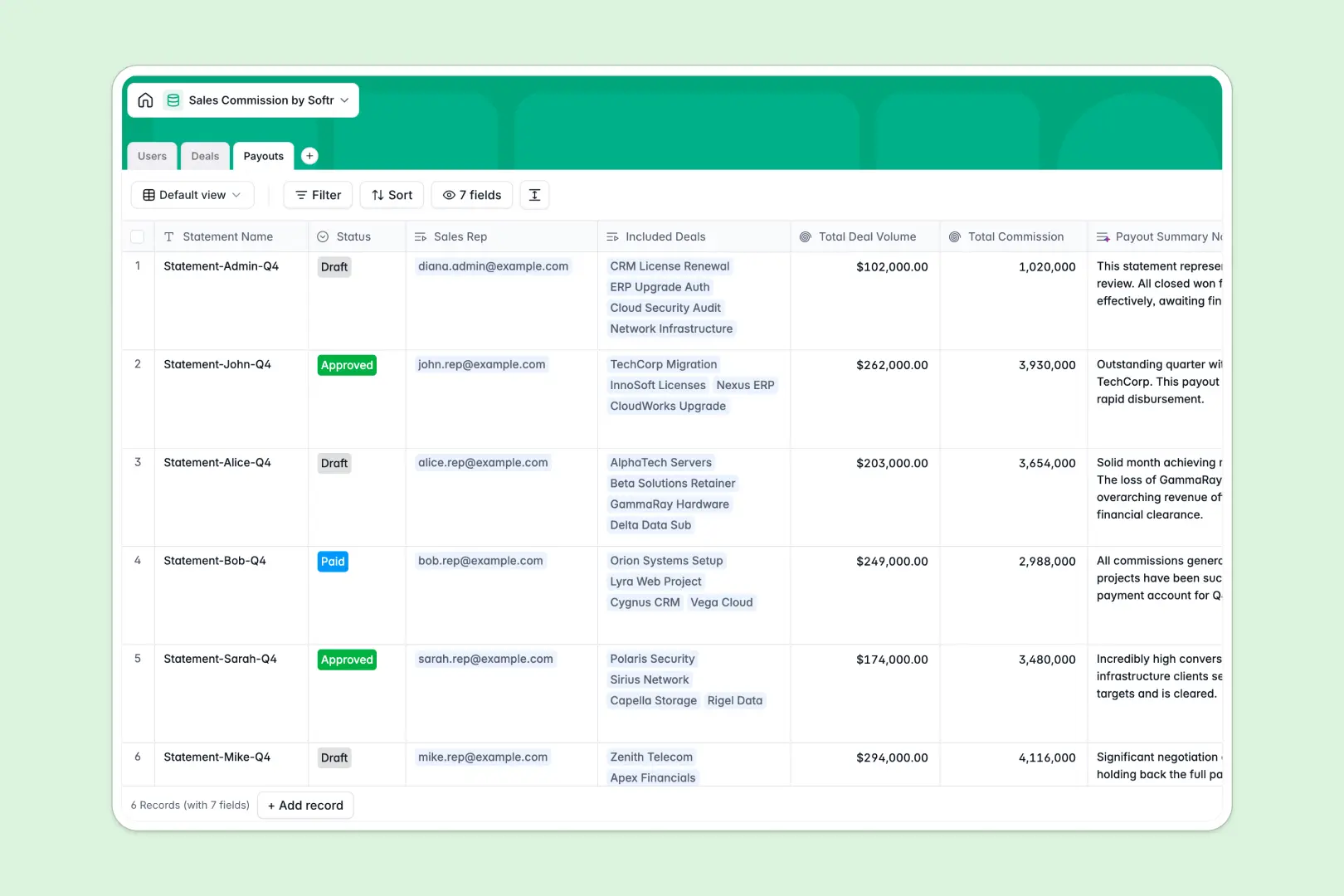 Sales Commission Database Template Thumbnail