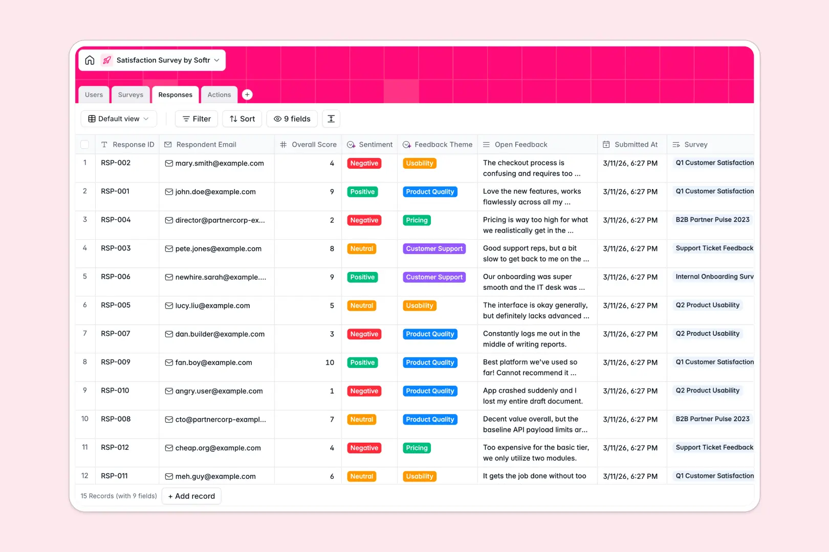 Satisfaction Survey Database Template Thumbnail