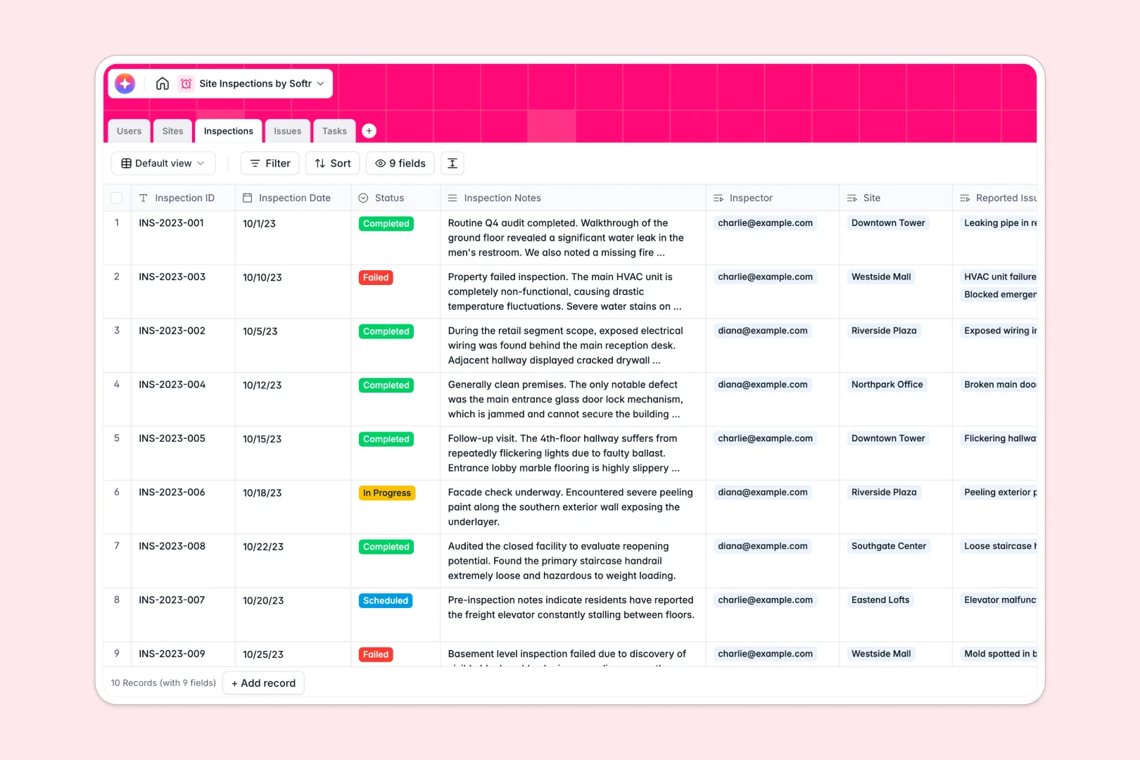 Site Inspections Database Template Thumbnail