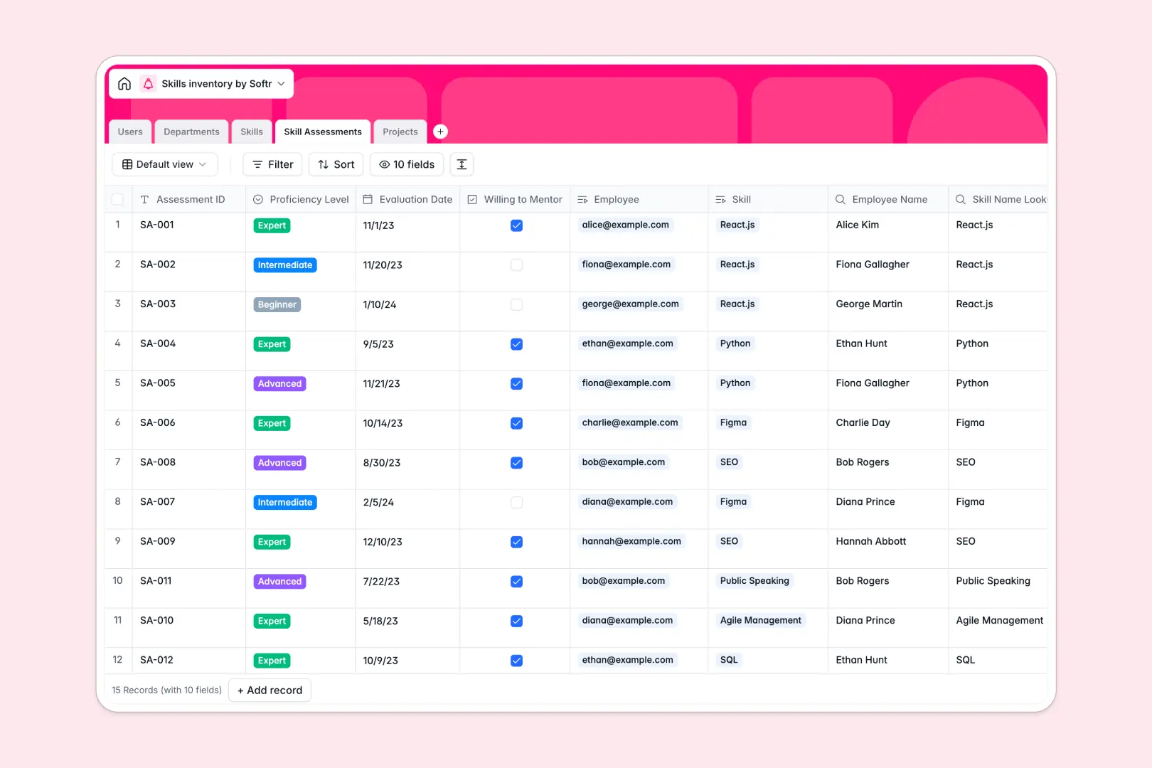 Skills Inventory Database Template Thumbnail