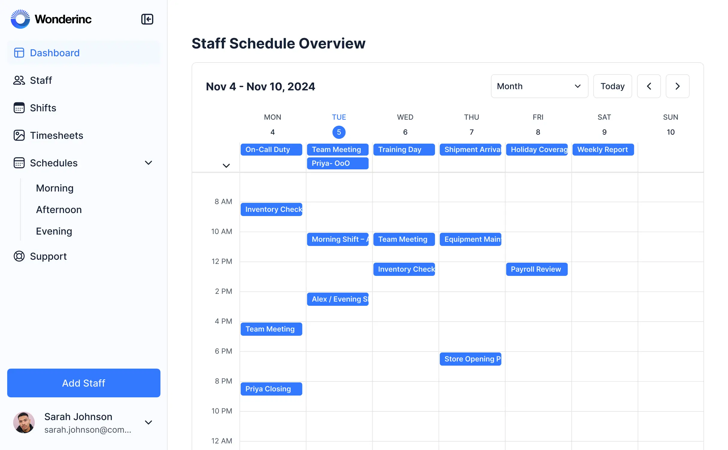 Screenshot of a service scheduling software user interface showing a calendar view, appointment slots, and options to add or manage bookings for small businesses.