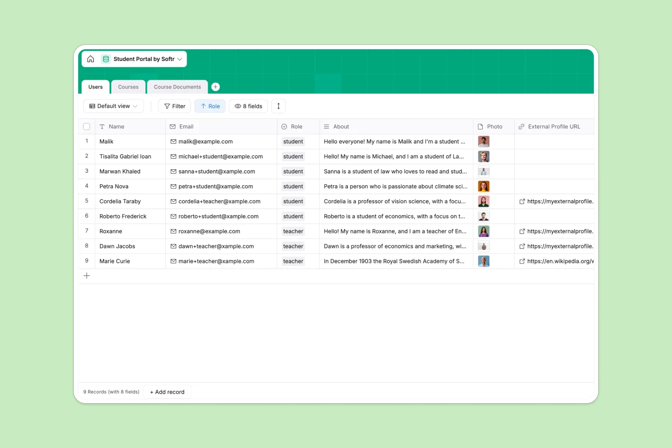 Student Portal Database Template Thumbnail