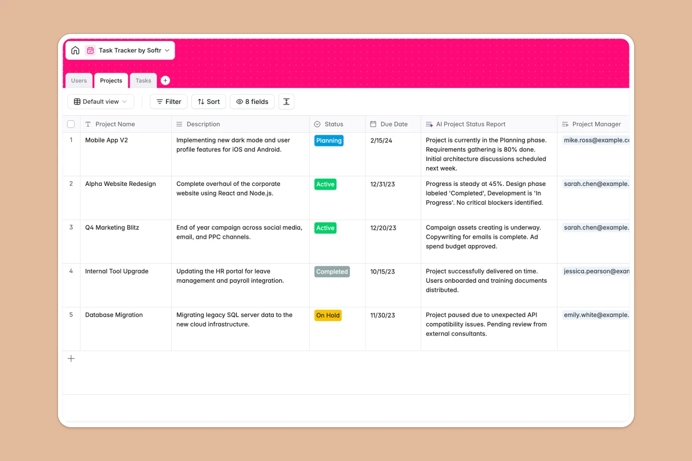Task Tracker Database Template Thumbnail