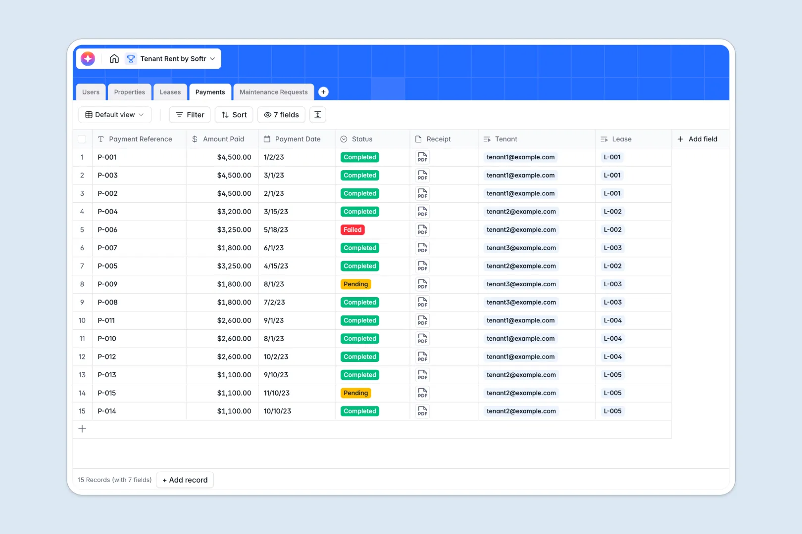 Tenant Rent Database Template Thumbnail