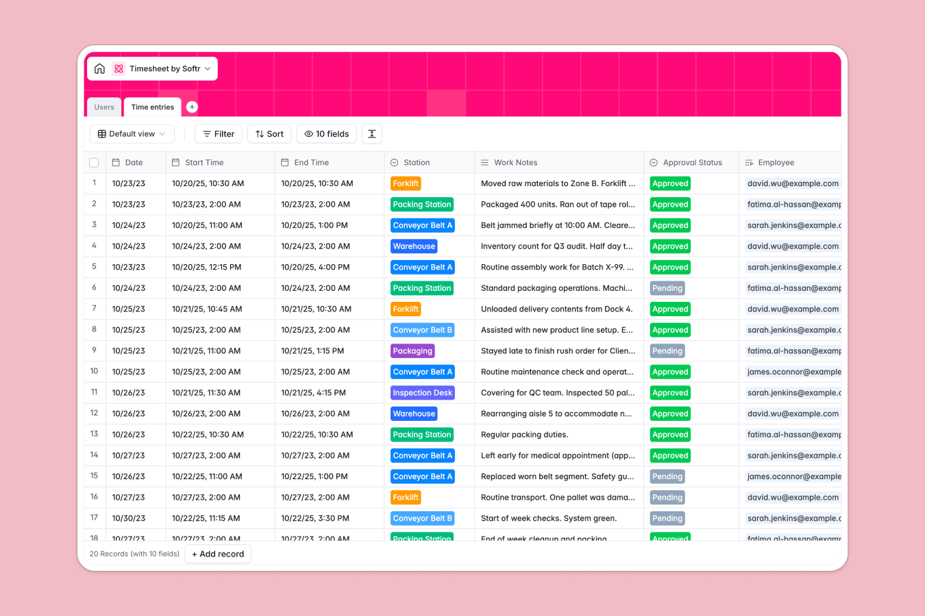 Timesheet Database Template Thumbnail