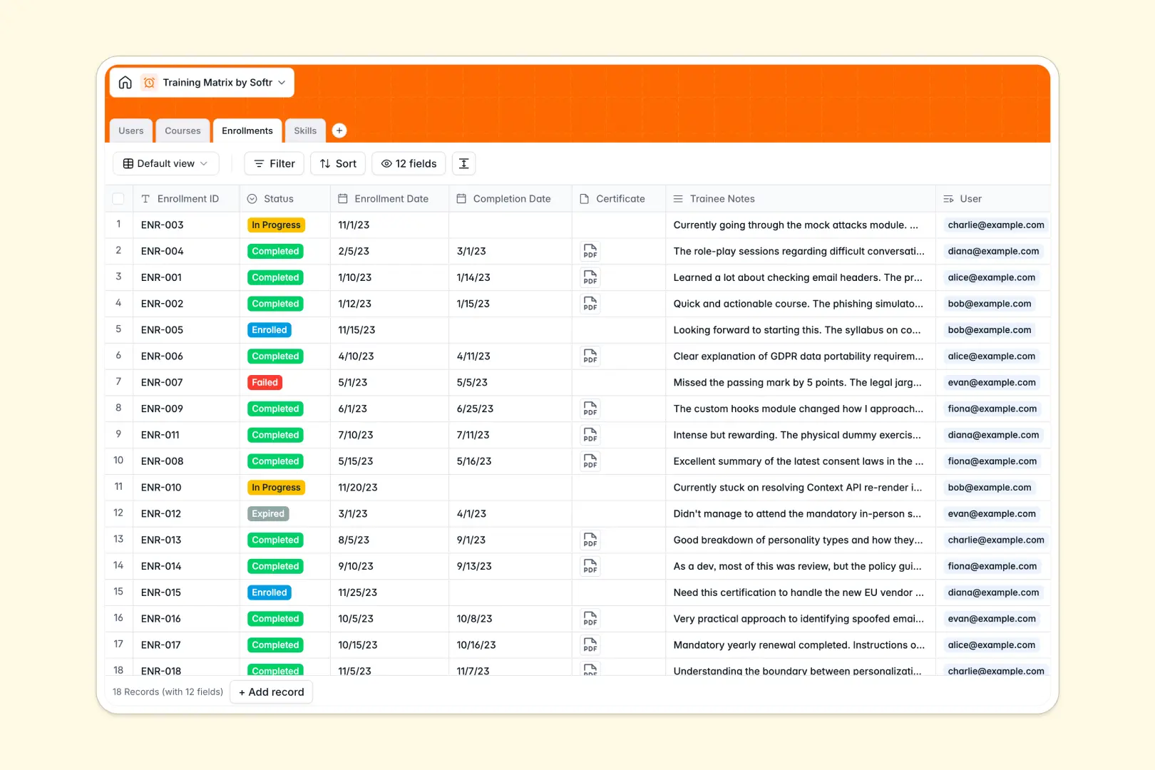 Training Matrix Database Template Thumbnail