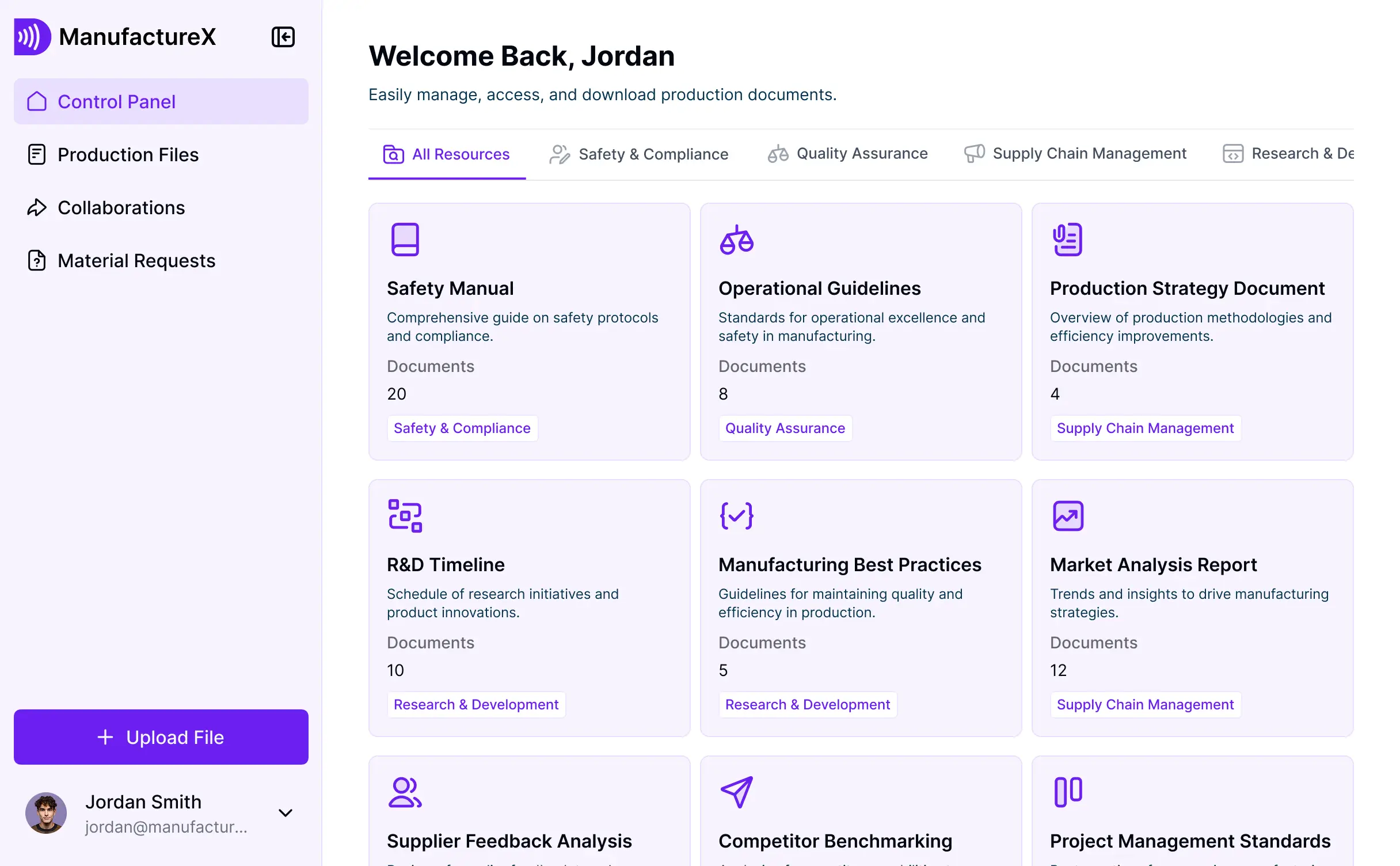 Screenshot of a user interface for a Google Sheets document management system, displaying a dashboard with a list of spreadsheet files, search and filter options, and action buttons for organizing and managing documents.