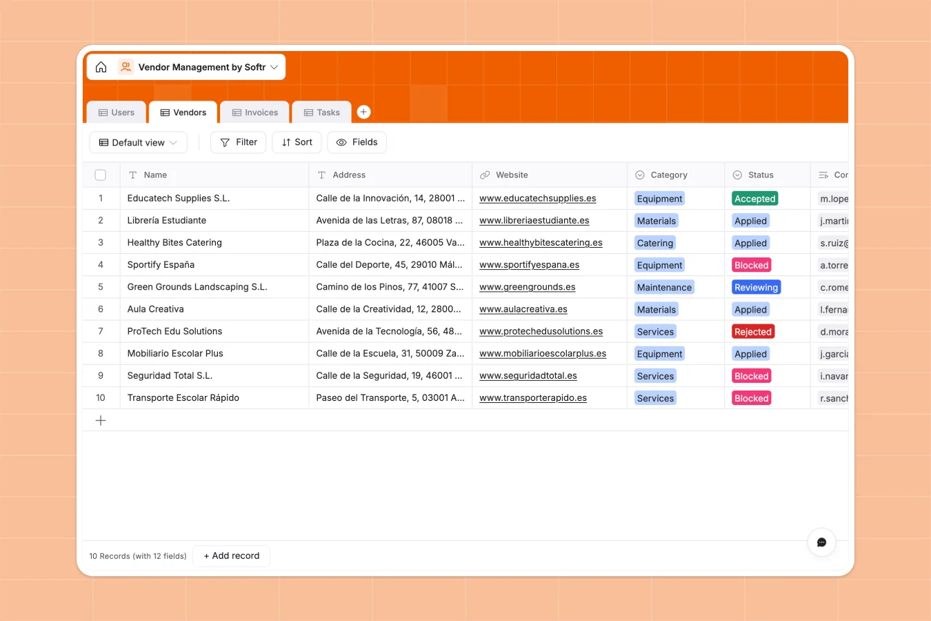 Vendor Management Database Template Thumbnail