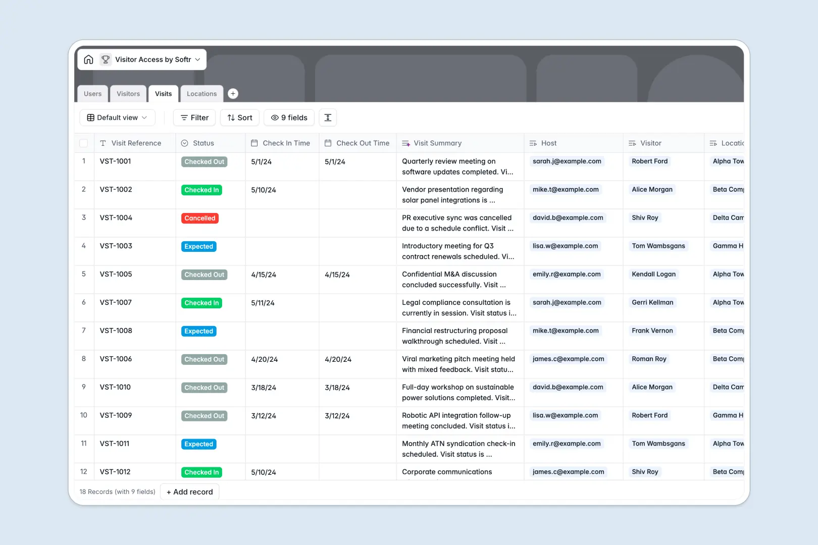 Visitor Access Database Template Thumbnail