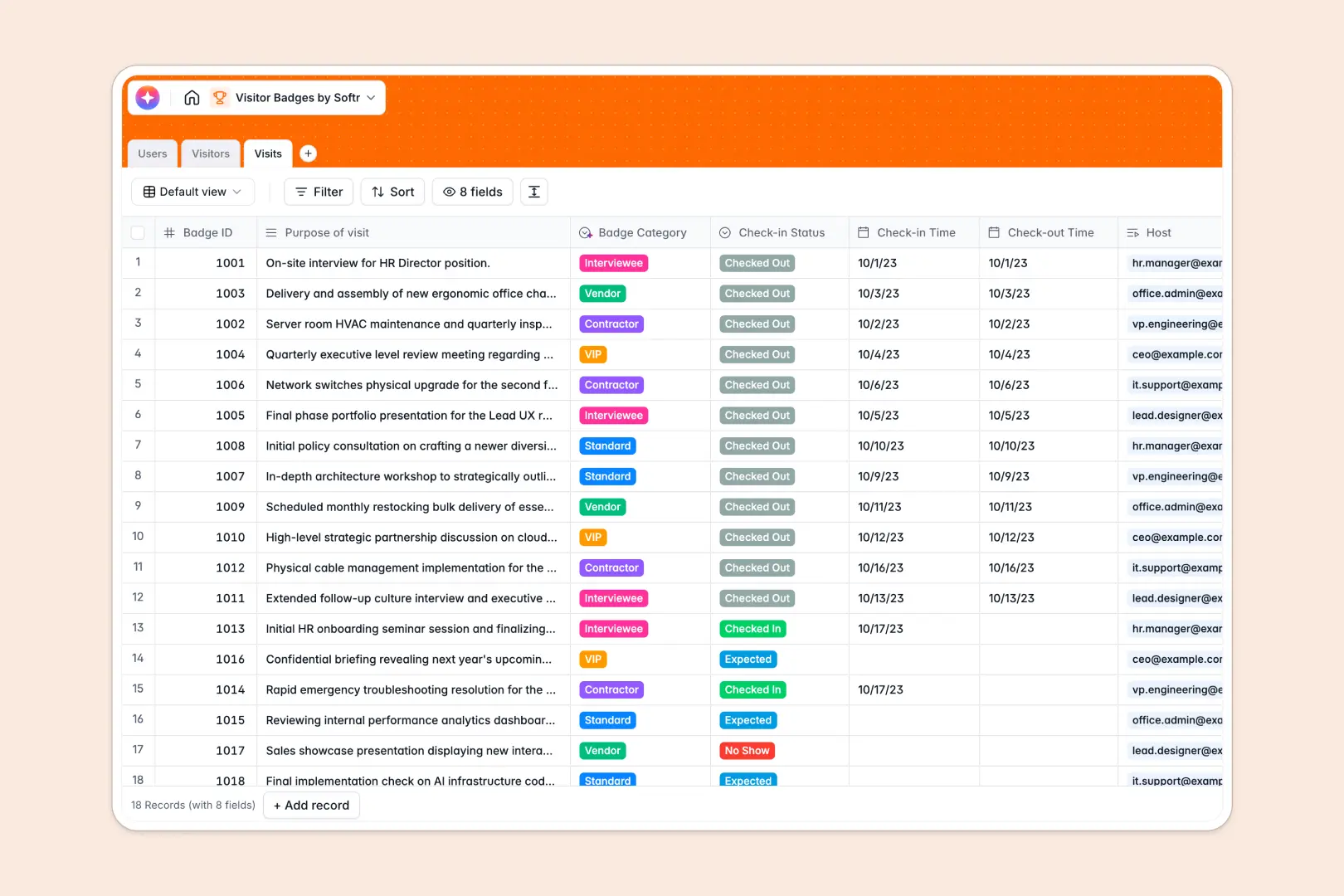 Visitor Badges Database Template Thumbnail
