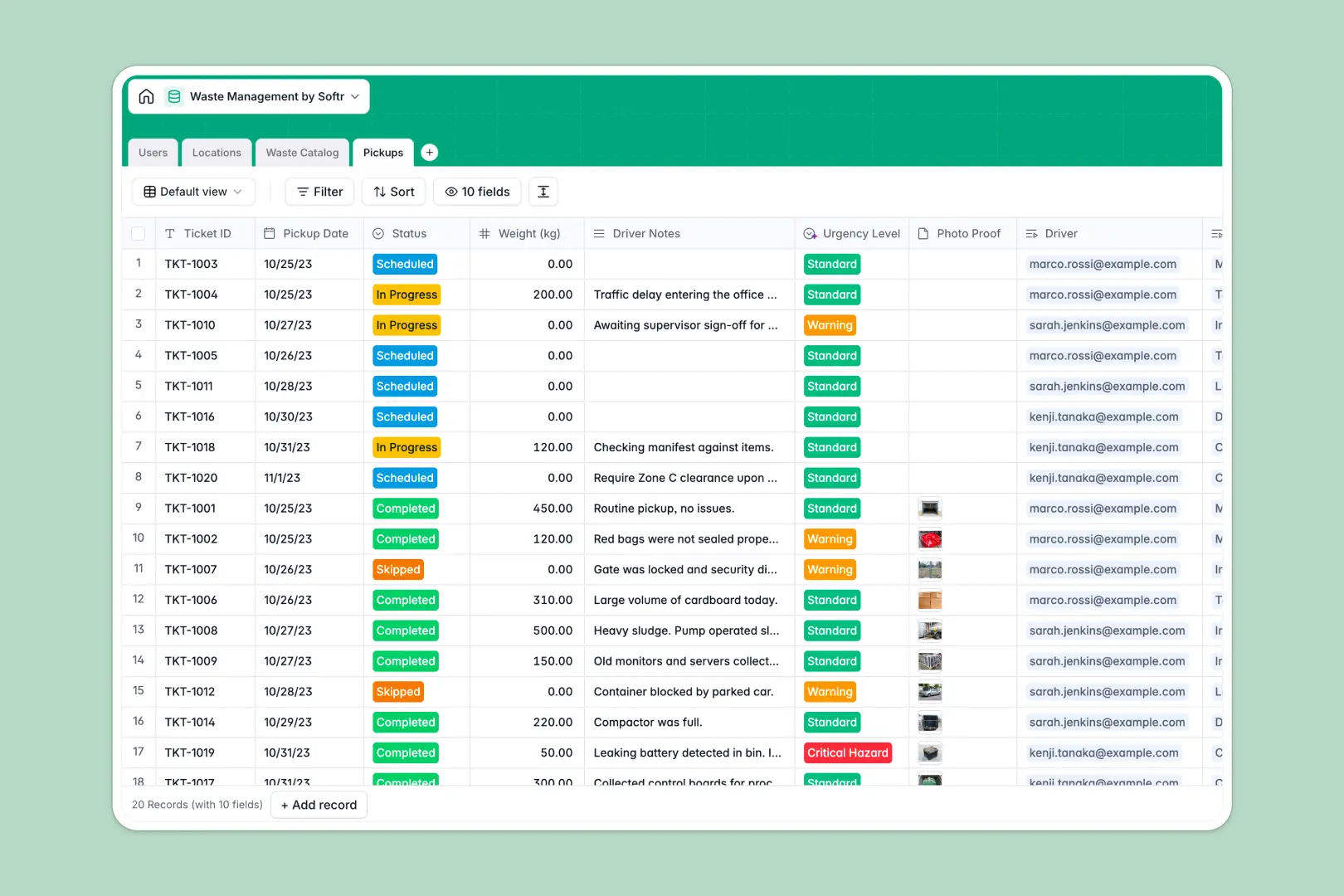 Waste Management Spreadsheet Template Thumbnail